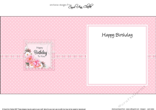 A Touch of Elegance Birthday Flowers Pearls and Lace square landscape insert