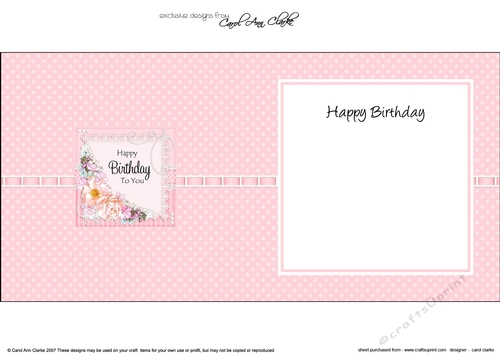 A Touch of Elegance Birthday Flowers Pearls and Lace square landscape insert