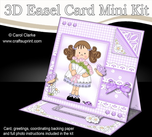 3D Easel Card Mini Kit - Pretty in Lilac - Cute Girlz
