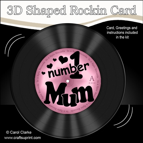 3D Shaped Rocking Card Kit - On the Record - Number 1 MUM