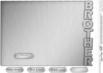 5 x 7 Elegant Metallic Brother Shaped Card