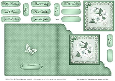 Apple Blossom Cut and Fold Corner Card