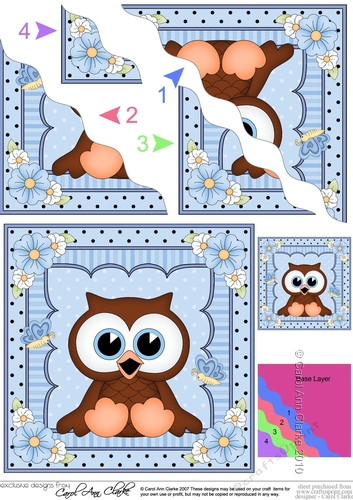 Cute Little Hoot Owl Wavey Corner Stacker