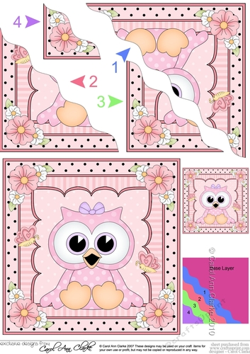 Cute Little Hoot Owl Wavey Corner Stacker