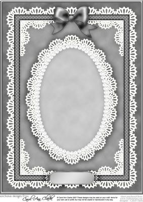 A4 Pearls, Lace and Ribbon Plain Card Base
