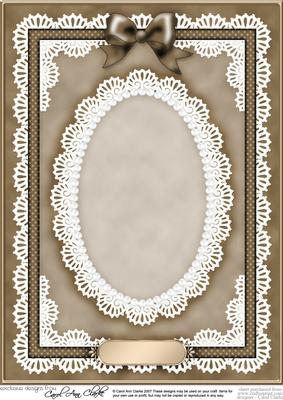 A4 Pearls, Lace and Ribbon Plain Card Base
