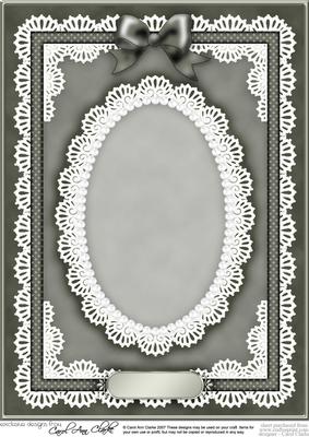 A4 Pearls, Lace and Ribbon Plain Card Base