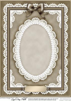 A4 Pearls, Lace and Ribbon Plain Card Base