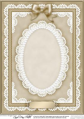 A4 Pearls, Lace and Ribbon Plain Card Base
