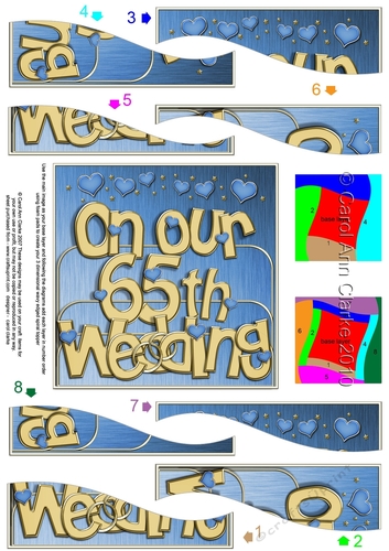 65th Wedding Anniversary Wavy Spiral Side Stacker