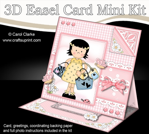3D Easel Card Mini Kit - Pretty in Yellow - Cute Girlz