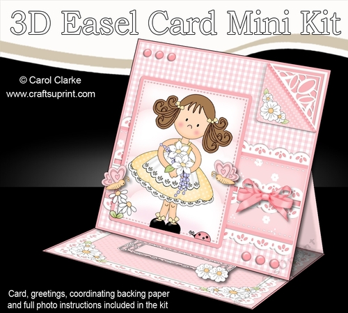 3D Easel Card Mini Kit - Pretty in Yellow - Cute Girlz