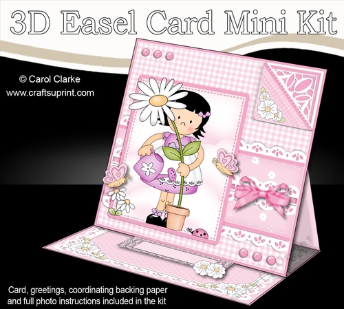 3D Easel Card Mini Kit - Pretty in Pink - Cute Girlz