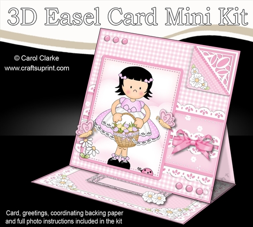 3D Easel Card Mini Kit - Pretty in Pink - Cute Girlz