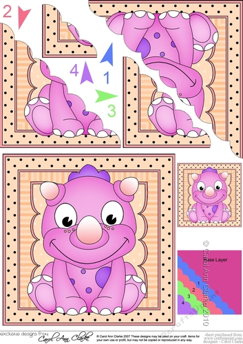 Cute Little Dinosaur Scalloped Corner Stacker