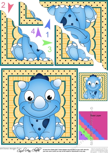 Cute Little Dinosaur Scalloped Corner Stacker