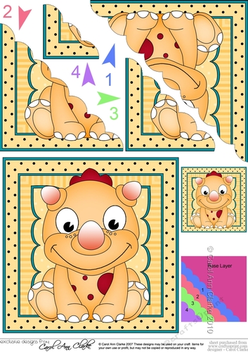 Cute Little Dinosaur Scalloped Corner Stacker