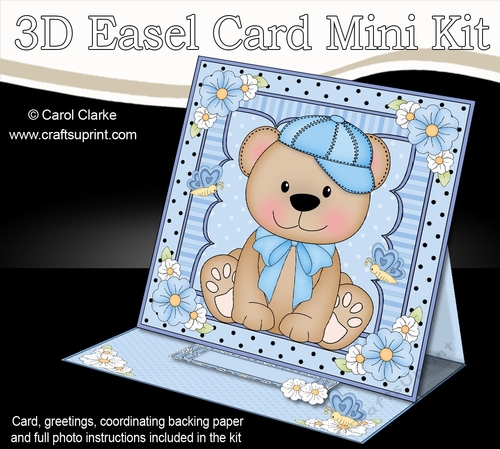 3D Easel Card Mini Kit - Cute Little Teddy Bear
