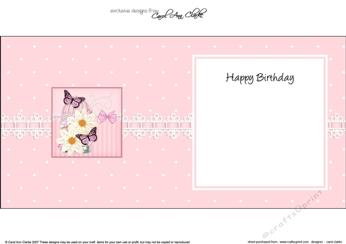 Pretty Flowers & Butterfly Birdcage square landscape insert