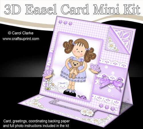 3D Easel Card Mini Kit - Pretty in Lilac - Cute Girlz