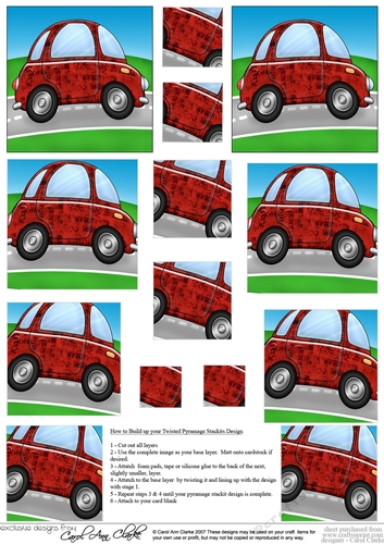 Funky Car with Graffiti -  Twisted Pyramage sheet