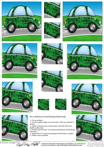 Funky Car with Graffiti -  Twisted Pyramage sheet