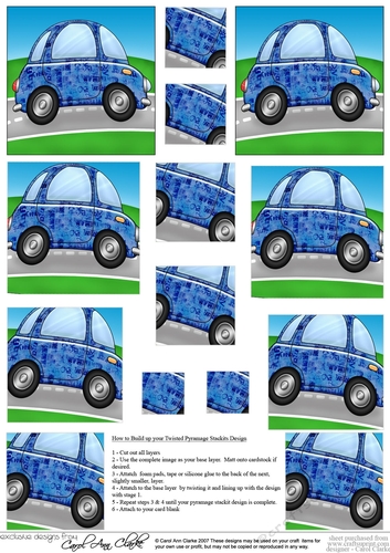 Funky Car with Graffiti -  Twisted Pyramage sheet