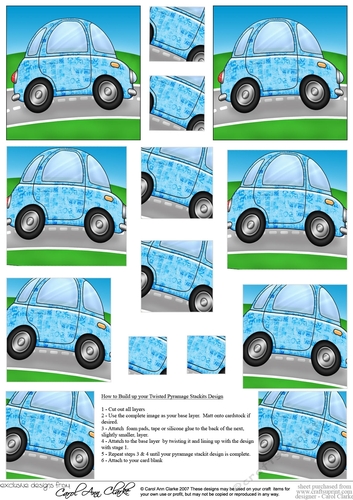 Funky Car with Graffiti -  Twisted Pyramage sheet