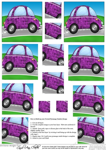 Funky Car with Graffiti -  Twisted Pyramage sheet