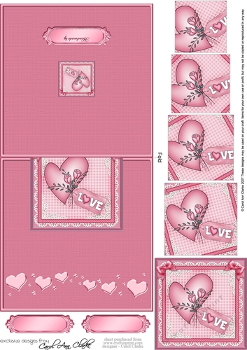 Love Heart No-Hole Easy Over the Edge Card & Spiral Pyramid Topper