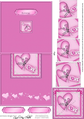 Love Heart No-Hole Easy Over the Edge Card & Spiral Pyramid Topper