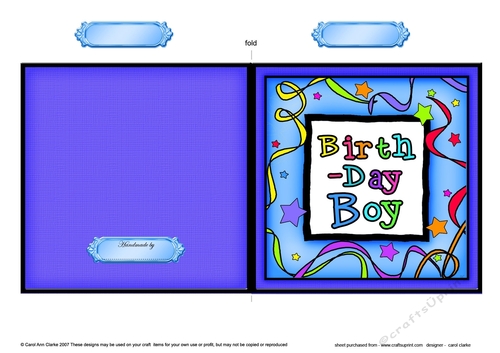 Birthday Boy Cut and Fold Card 