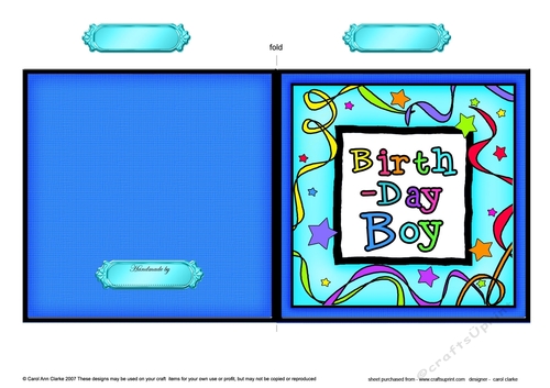 Birthday Boy Cut and Fold Card 