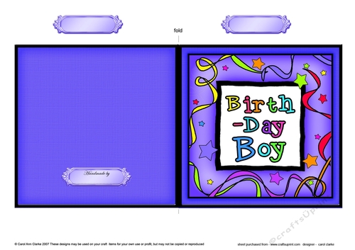 Birthday Boy Cut and Fold Card 
