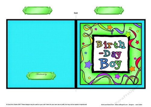 Birthday Boy Cut and Fold Card 