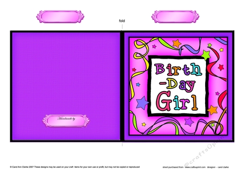 Birthday Girl Cut and Fold Card 