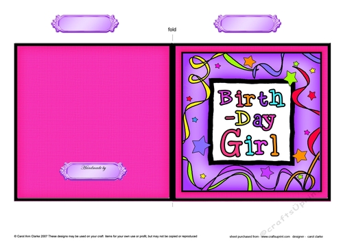 Birthday Girl Cut and Fold Card 