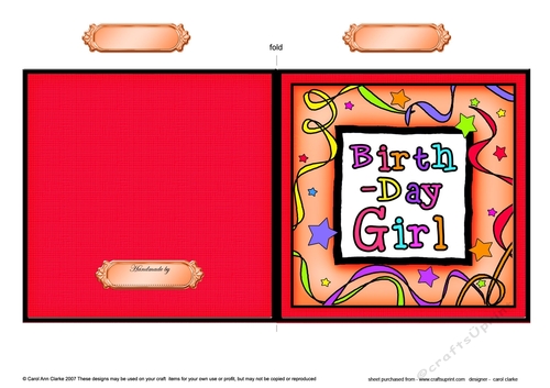 Birthday Girl Cut and Fold Card 
