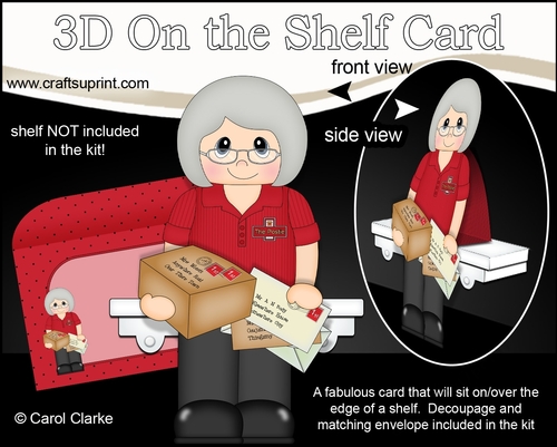 3D On the Shelf Card Kit - Little Postie Doris