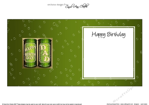 Happy Birthday DAD Cans of Beer square landscape insert