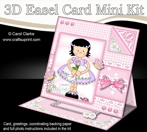 3D Easel Card Mini Kit - Pretty in Pink - Cute Girlz