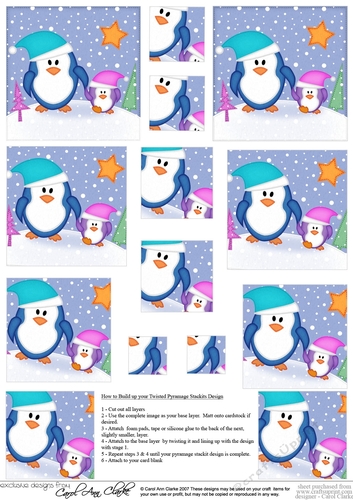 Penguin Felties Twisted Pyramage sheet