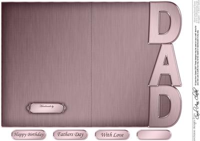 5 x 7 Elegant Metallic Dad Shaped Card