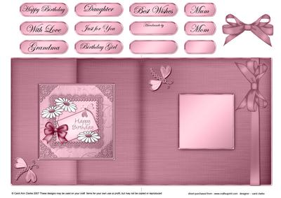 Daisies on Metallic Lace Fold Back Card