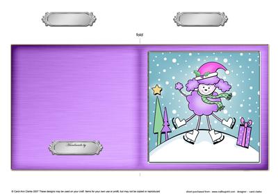 Xmas Poodle Cut and Fold Card