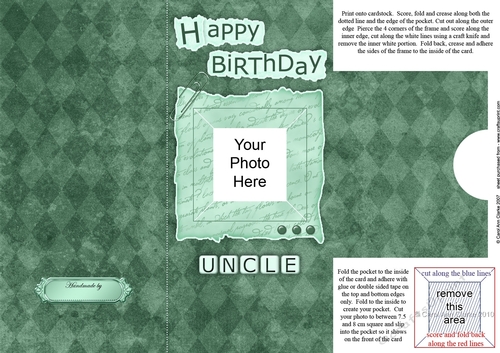 Add a Photo Birthday Uncle with easy fold frame