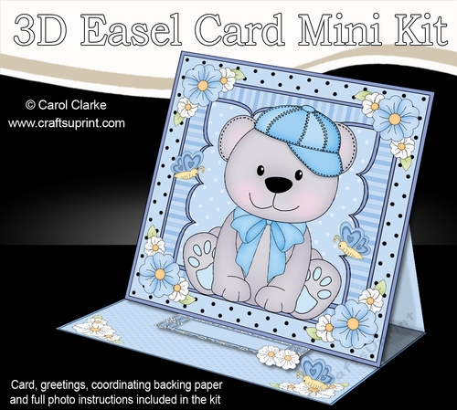 3D Easel Card Mini Kit - Cute Little Teddy Bear
