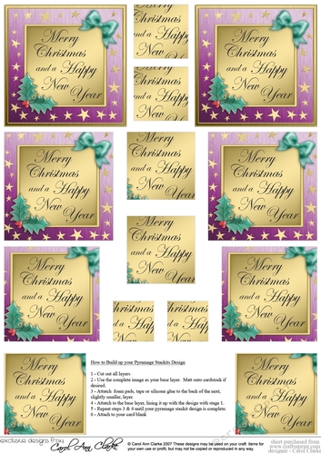 Elegant Christmas Greeting Pyramage sheet