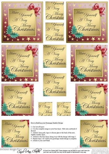 Elegant Christmas Greeting Pyramage sheet
