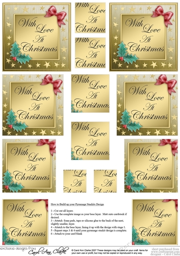 Elegant Christmas Greeting Pyramage sheet
